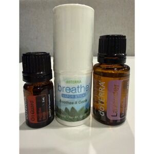 doTERRA Essential Oil Bundle Lavender 15ml On Guard 5ml Breathe Vapor Stick